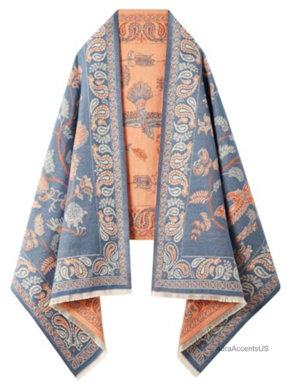 Reversible Boho Pashmina Shawl Wrap 100% Acrylic Oversized Lightweight Women's